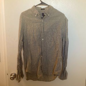 JCrew Mens Slim Olive Green Button up